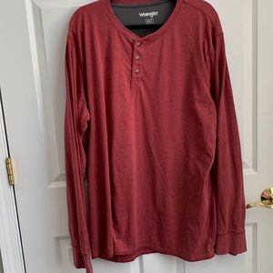 Wrangler men’s 3 button long sleeve crew neck t- shirt size 2XT
